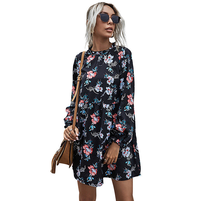 High Waist Skirt Cross-Border Temperament Autumn And Winter Dress Women Long Sleeves