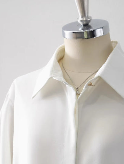 White Shirt Women's Half Sleeve Niche