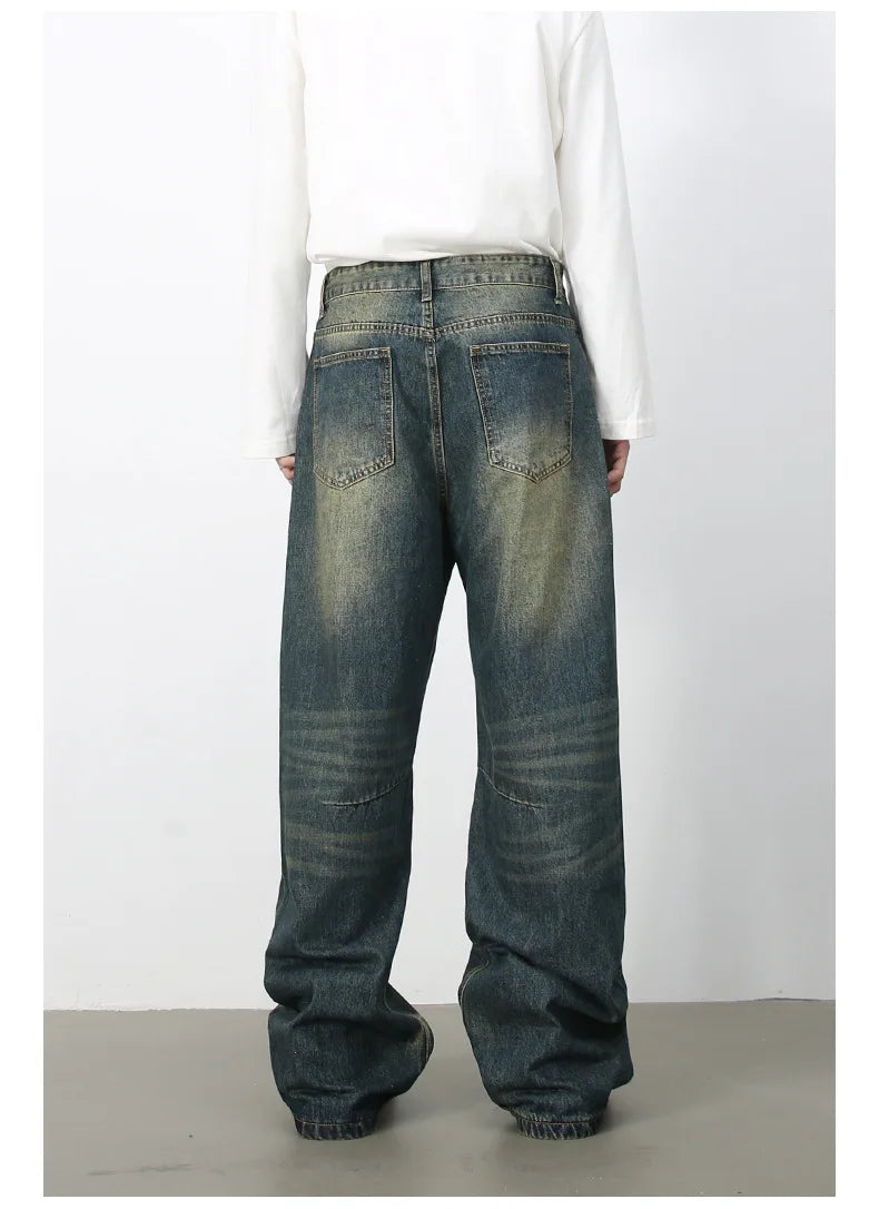 2025 New Baggy Jeans Men Designer Baggy Jeans for Men High End Wide Leg Pants Denim Y2k Mens Jeans Streetwear Loose Trousers