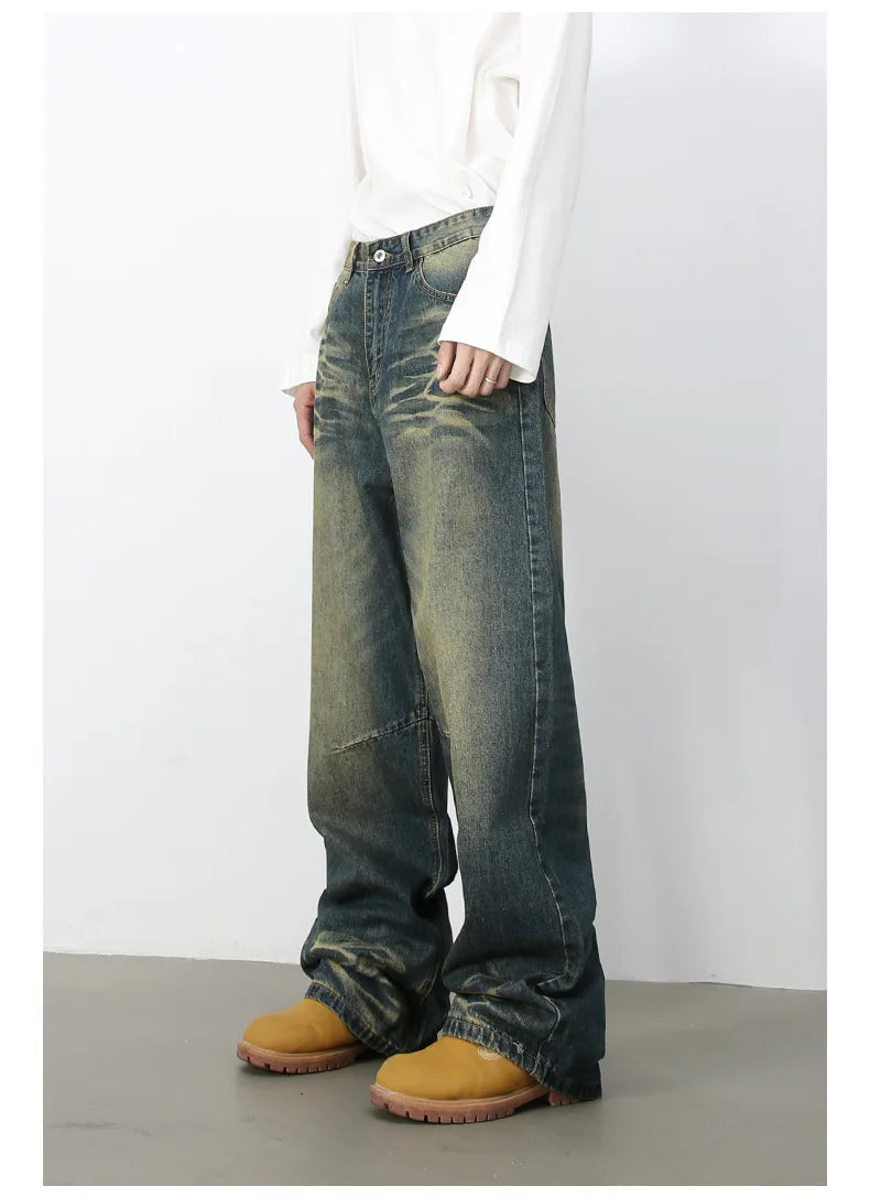 2025 New Baggy Jeans Men Designer Baggy Jeans for Men High End Wide Leg Pants Denim Y2k Mens Jeans Streetwear Loose Trousers