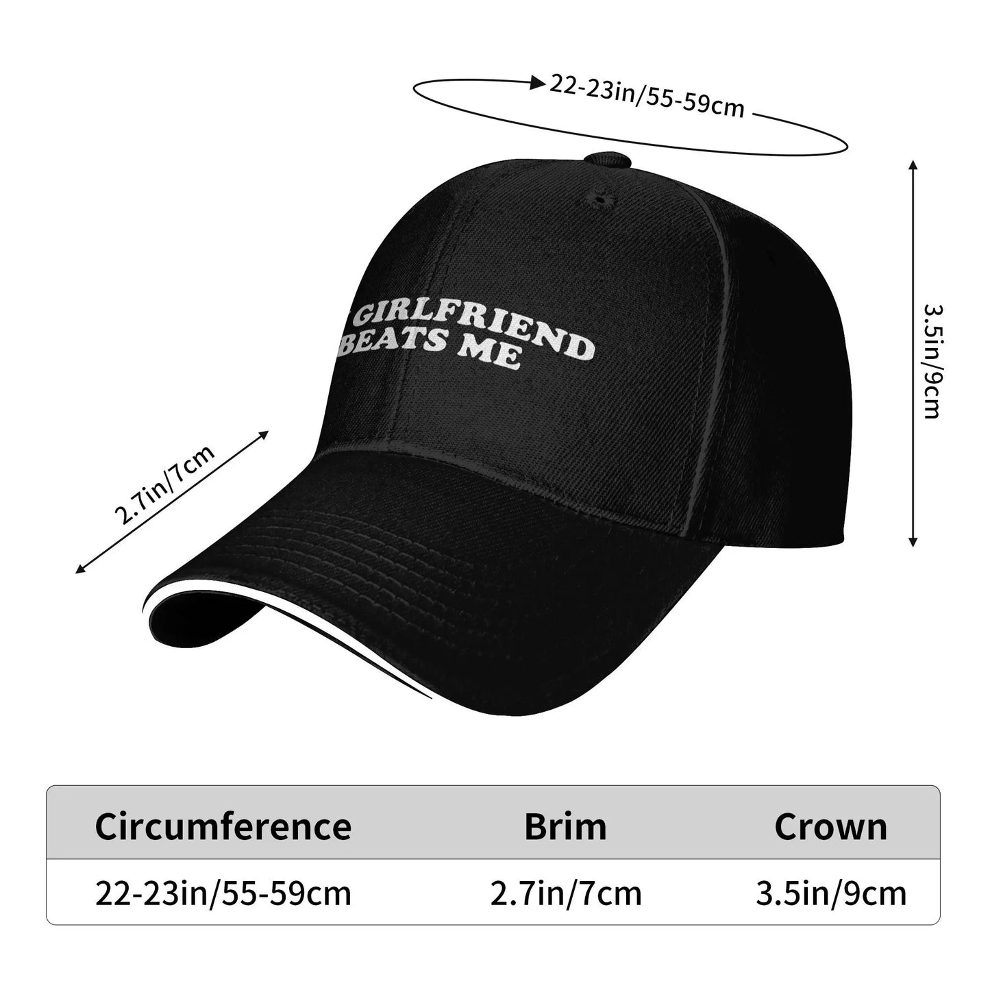 My Girlfriend Beats Me Baseball Cap Fashion Trucker Hat Summer Men Adult Outdoor Gym Baseball Caps