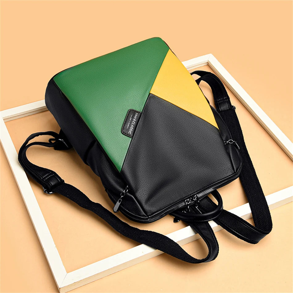 Fashion 2022 Women Backpacks Leather Rucksack Female School Book Bag Female Shoulder Bags for Teenage Girls Outdoor Travel Bag