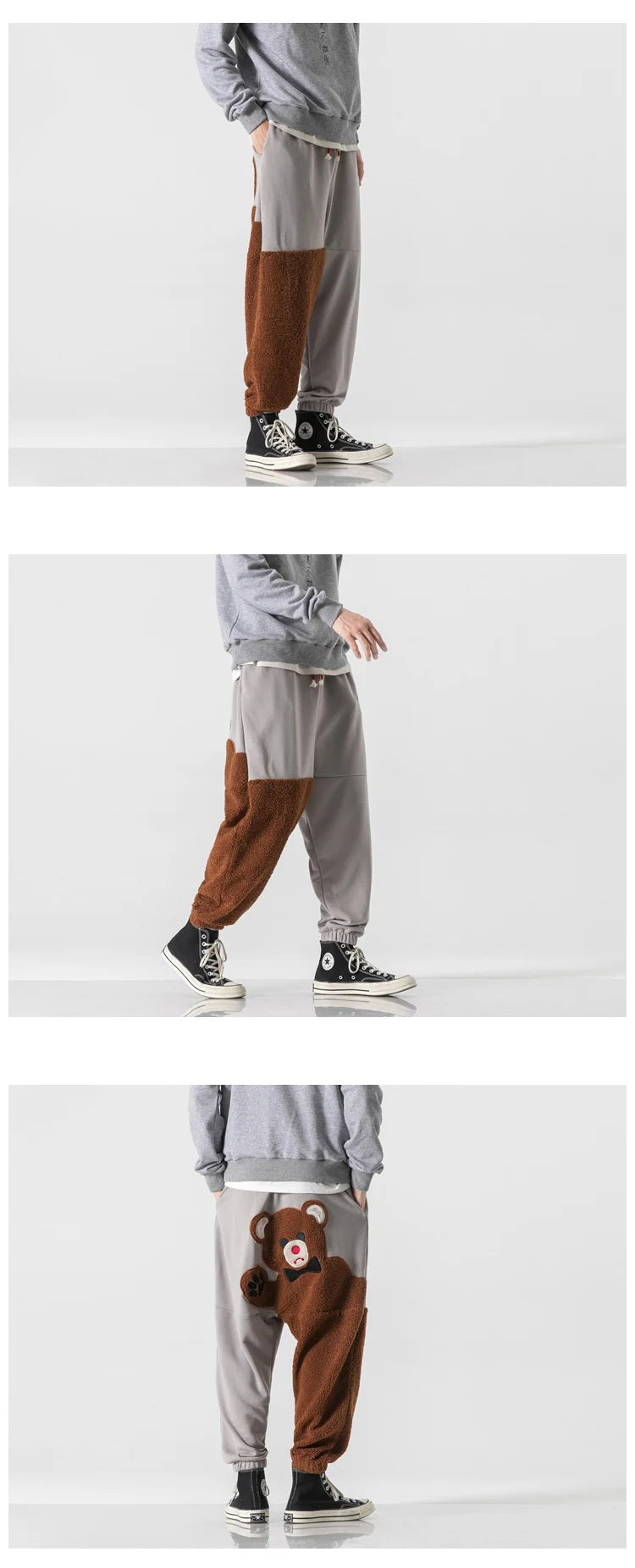 Baggy Man Pants Winter Fashion Lamb Wool Drawstring Sweat Pants Mens Thick Warm Harajuku Casual Trousers Men Clothing Streetwear