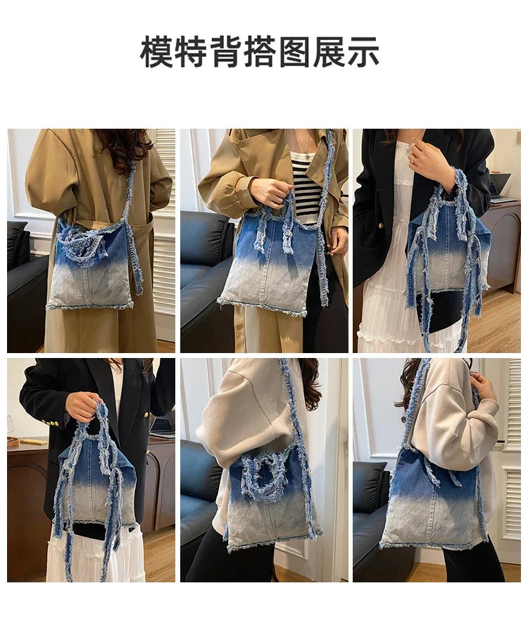 Crossbody Bags for Women 2025 New Denim Fabric Hot Sale Bags for Women Large Capacity Soft Bolsos Casual Versatile Shoulder Bags
