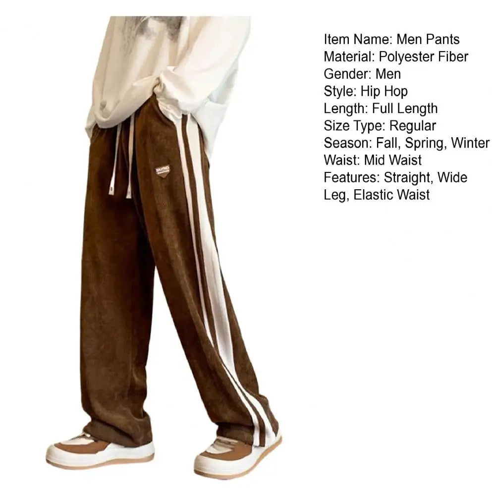Men Baggy Pants Striped Sweatpants Harajuku Straight Leg Fashion Men Trousers Hip Hop Streetwear Casual Bottoms Male Pants