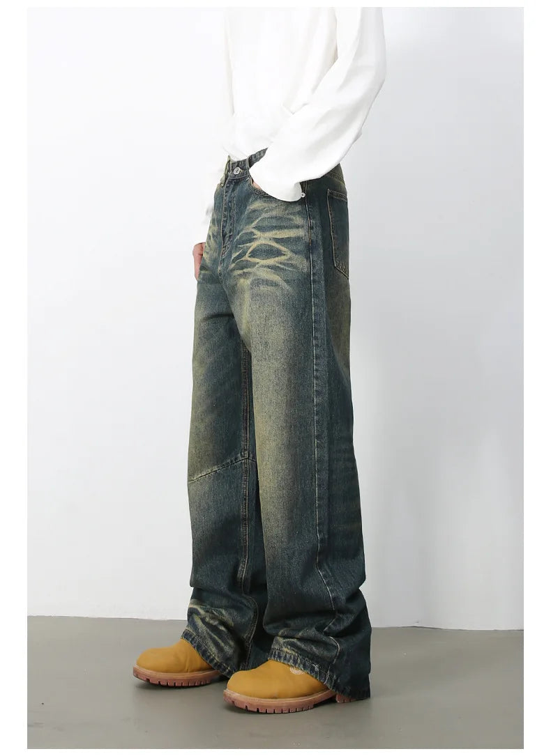 2025 New Baggy Jeans Men Designer Baggy Jeans for Men High End Wide Leg Pants Denim Y2k Mens Jeans Streetwear Loose Trousers
