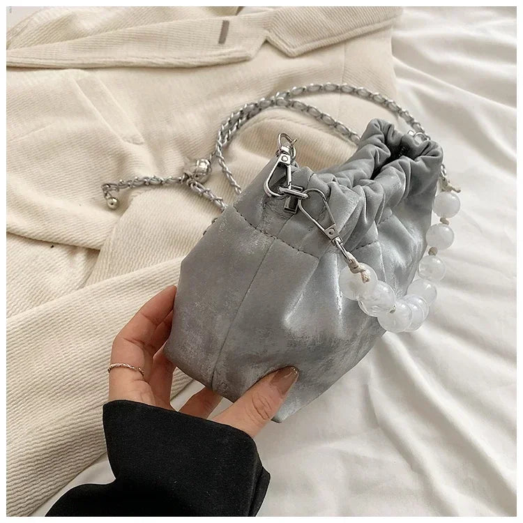 Fashion PU Casual Crossbody Bags Versatile Compact Handbags Solid Hasp Designer Bucket Shoulder Bags for Women 2025 on Sale