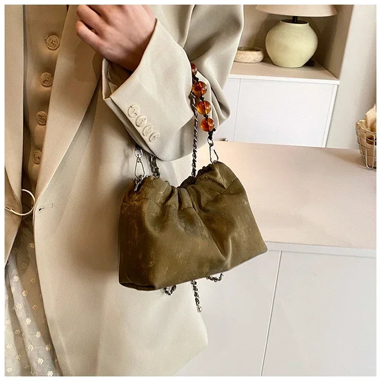 Fashion PU Casual Crossbody Bags Versatile Compact Handbags Solid Hasp Designer Bucket Shoulder Bags for Women 2025 on Sale