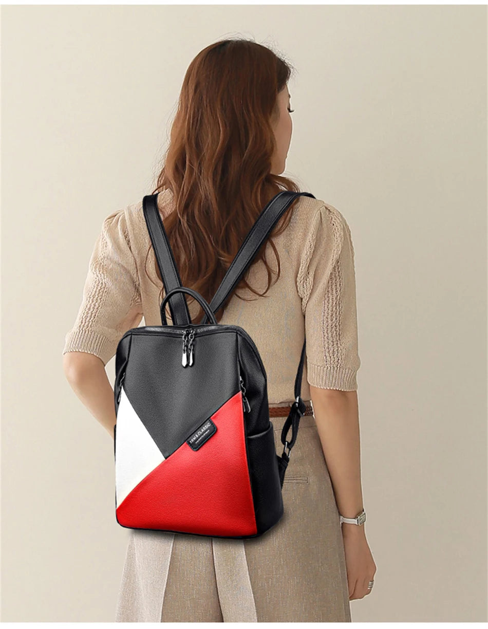 Fashion 2022 Women Backpacks Leather Rucksack Female School Book Bag Female Shoulder Bags for Teenage Girls Outdoor Travel Bag