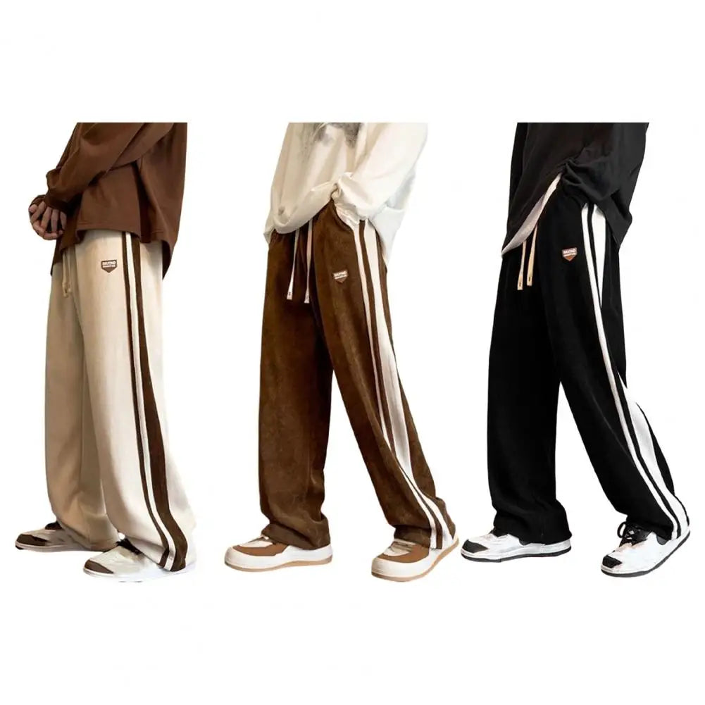 Men Baggy Pants Striped Sweatpants Harajuku Straight Leg Fashion Men Trousers Hip Hop Streetwear Casual Bottoms Male Pants