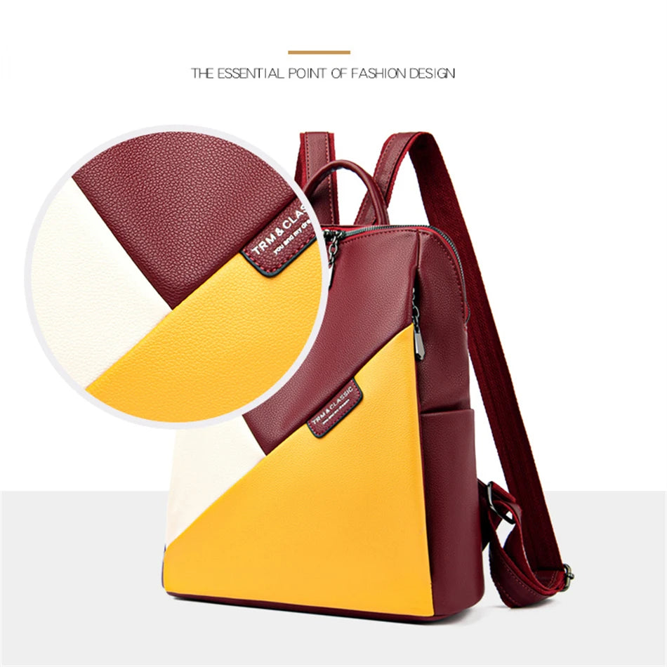Fashion 2022 Women Backpacks Leather Rucksack Female School Book Bag Female Shoulder Bags for Teenage Girls Outdoor Travel Bag