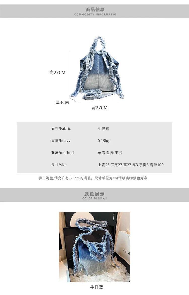 Crossbody Bags for Women 2025 New Denim Fabric Hot Sale Bags for Women Large Capacity Soft Bolsos Casual Versatile Shoulder Bags