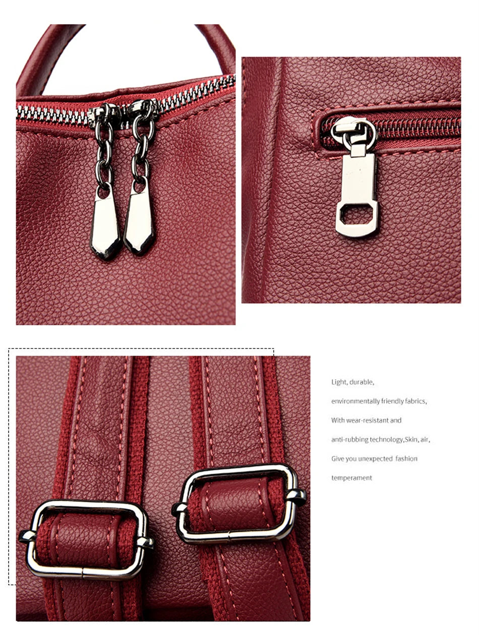 Fashion 2022 Women Backpacks Leather Rucksack Female School Book Bag Female Shoulder Bags for Teenage Girls Outdoor Travel Bag