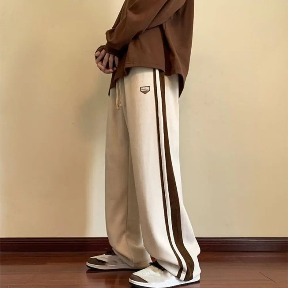 Men Baggy Pants Striped Sweatpants Harajuku Straight Leg Fashion Men Trousers Hip Hop Streetwear Casual Bottoms Male Pants