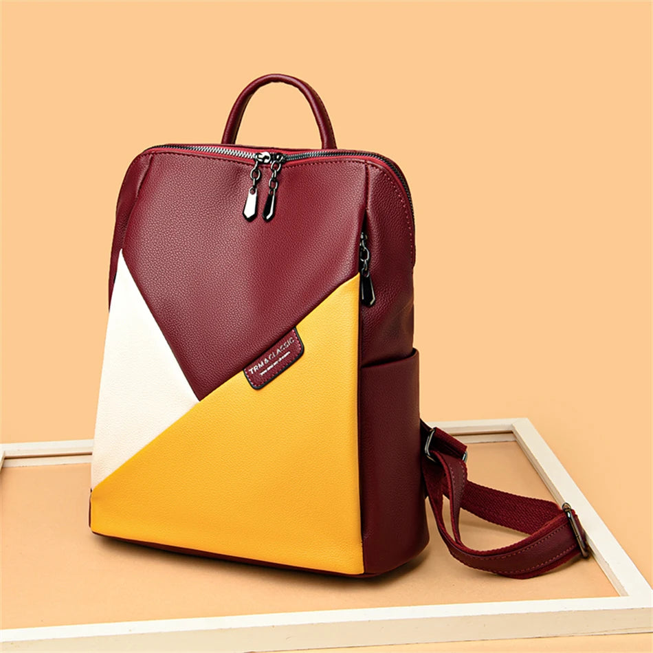 Fashion 2022 Women Backpacks Leather Rucksack Female School Book Bag Female Shoulder Bags for Teenage Girls Outdoor Travel Bag