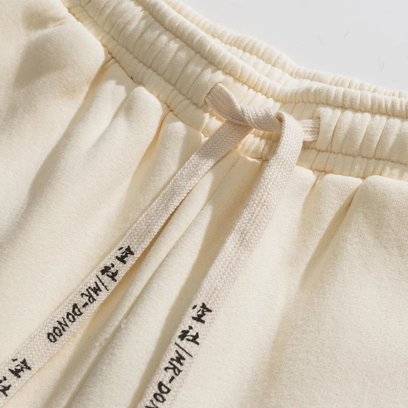 Baggy Man Pants Winter Fashion Lamb Wool Drawstring Sweat Pants Mens Thick Warm Harajuku Casual Trousers Men Clothing Streetwear