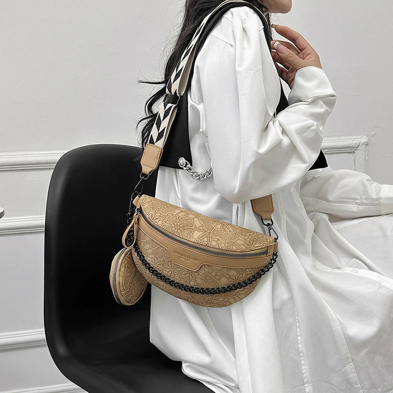 Designer Woman Chest Pack Retro Embroidery Belt Bag Coin Purse Luxury Lady Waist Bag Fashion Brand Shoulder Crossbody Chest Bags