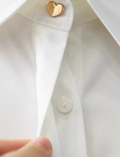 White Shirt Women's Half Sleeve Niche
