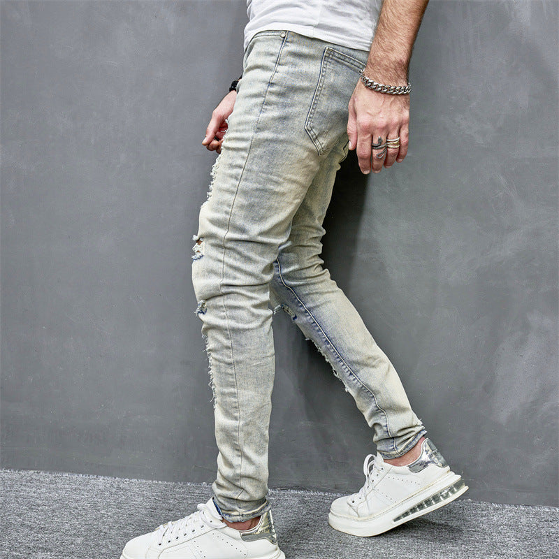 Skinny Motorcycle Jeans Men's Fashion