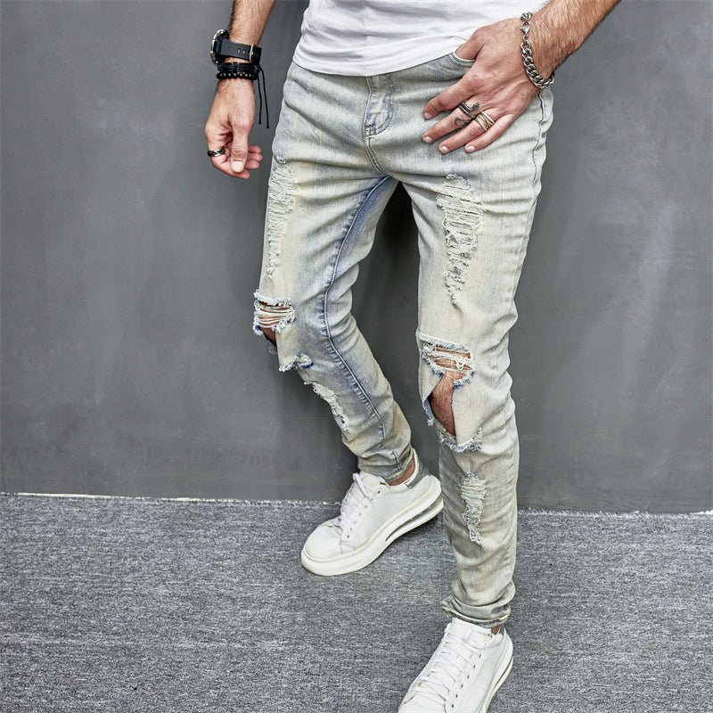Skinny Motorcycle Jeans Men's Fashion