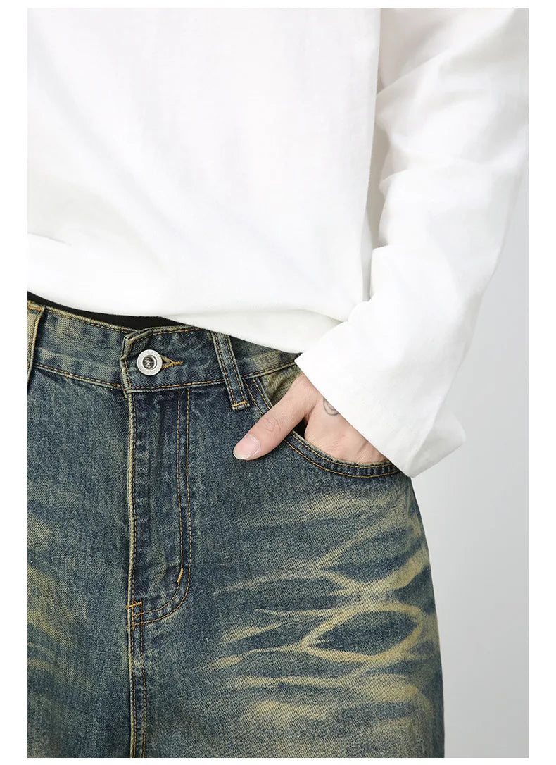 2025 New Baggy Jeans Men Designer Baggy Jeans for Men High End Wide Leg Pants Denim Y2k Mens Jeans Streetwear Loose Trousers
