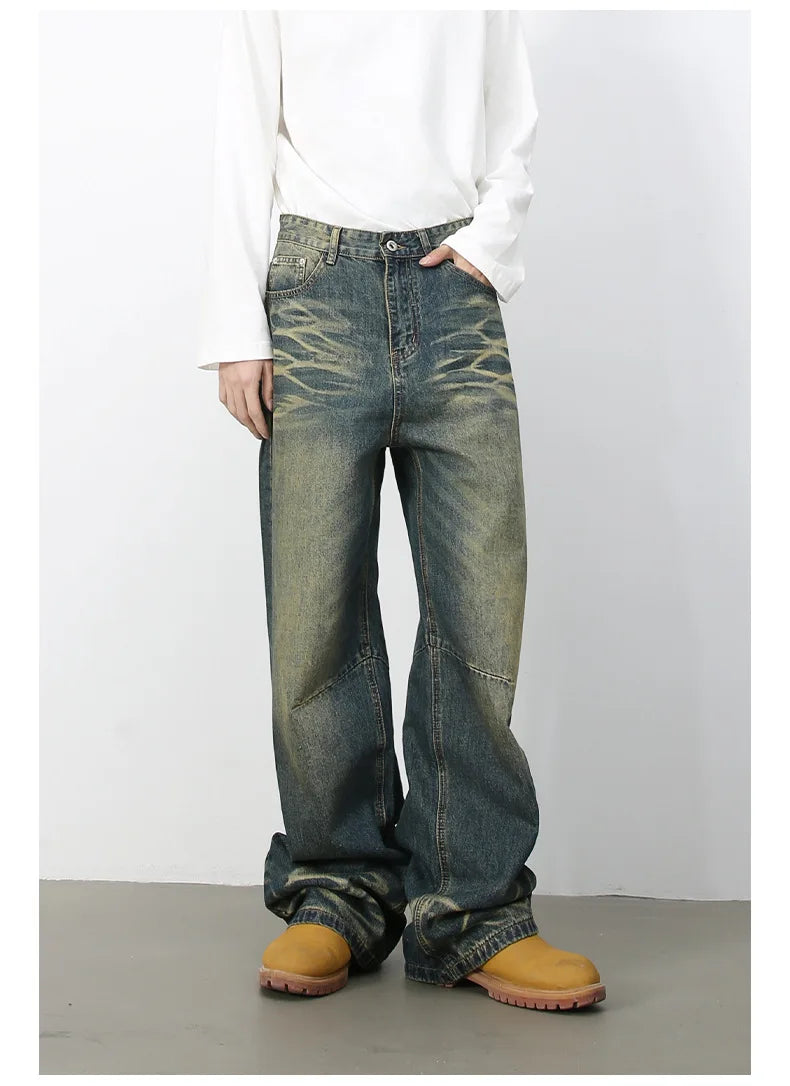 2025 New Baggy Jeans Men Designer Baggy Jeans for Men High End Wide Leg Pants Denim Y2k Mens Jeans Streetwear Loose Trousers
