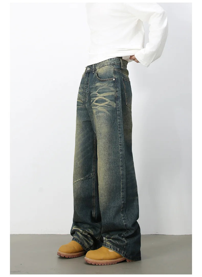 2025 New Baggy Jeans Men Designer Baggy Jeans for Men High End Wide Leg Pants Denim Y2k Mens Jeans Streetwear Loose Trousers