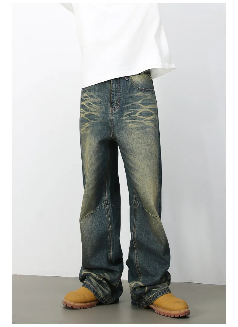 2025 New Baggy Jeans Men Designer Baggy Jeans for Men High End Wide Leg Pants Denim Y2k Mens Jeans Streetwear Loose Trousers