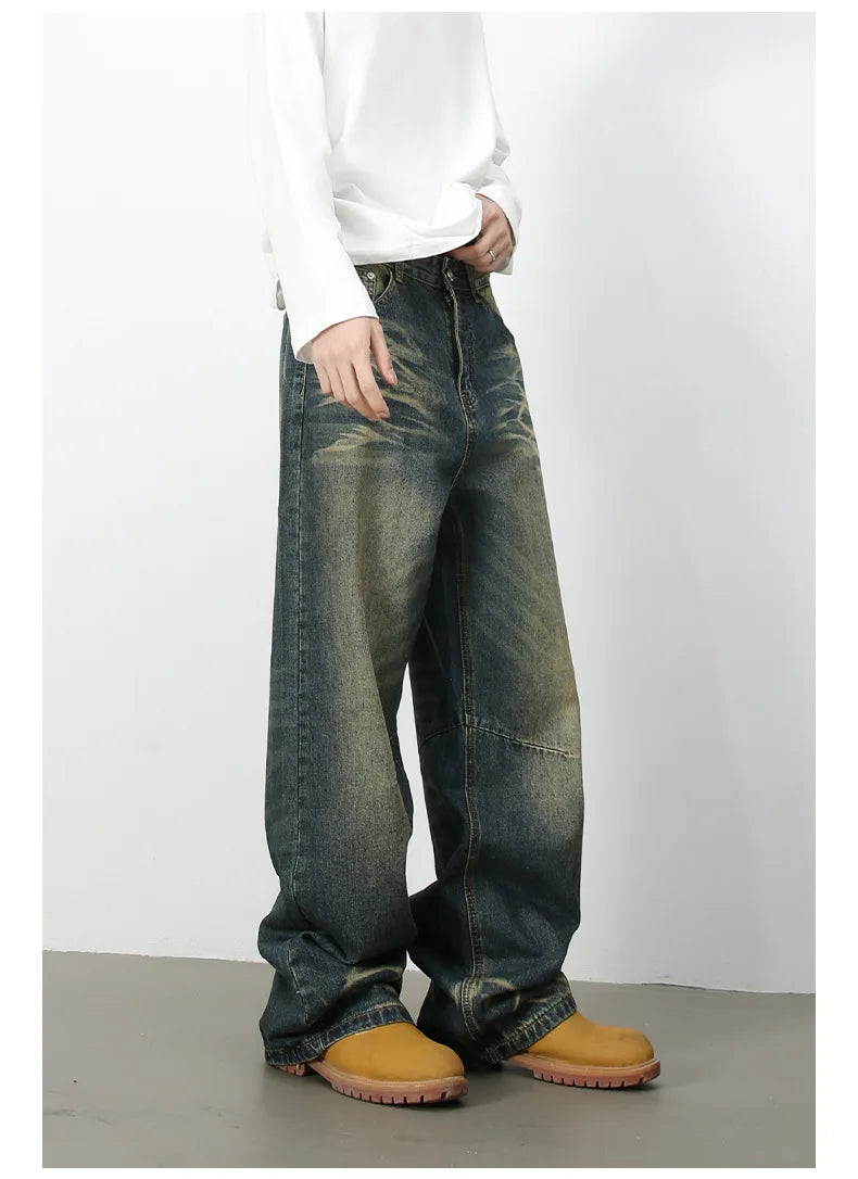 2025 New Baggy Jeans Men Designer Baggy Jeans for Men High End Wide Leg Pants Denim Y2k Mens Jeans Streetwear Loose Trousers