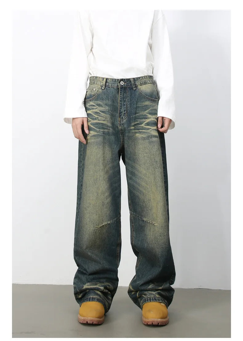 2025 New Baggy Jeans Men Designer Baggy Jeans for Men High End Wide Leg Pants Denim Y2k Mens Jeans Streetwear Loose Trousers