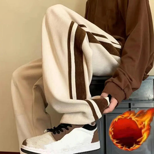 Men Baggy Pants Striped Sweatpants Harajuku Straight Leg Fashion Men Trousers Hip Hop Streetwear Casual Bottoms Male Pants